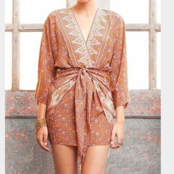 SOLD. Winter Kate Jaya Vintage Silk Elephant Print Mini Dress - Picture 3 of 7